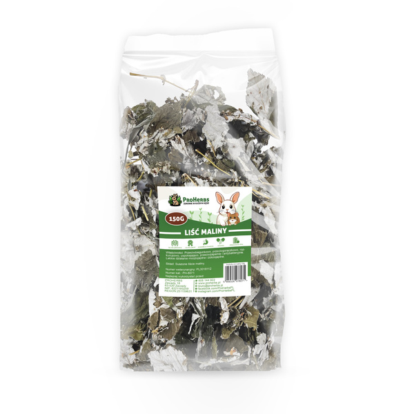 ProHerbs Liść maliny 150g - trawienie, odporność i spokój dla pupila!