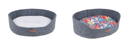 amiplay Legowisko Owalne 2in1 Hygge S 47 [x]x39x17cm Szary