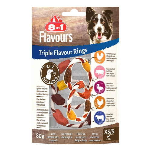 8in1 Przysmak FLAVOURS Triple Flavour Rings XS/S