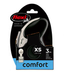 FLEXI Smycz automatyczna dla psa New Comfort XS taśma 3 m kol. czarny