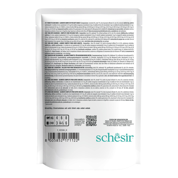 Schesir C&B karma mokra dla kotów tuńczyk z doradą w galarecie 85 g