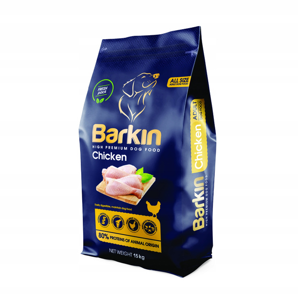 Karma sucha PREMIUM dla psa BARKIN KURCZAK 15KG