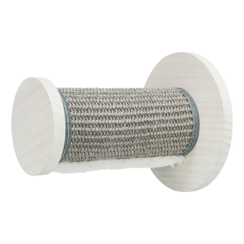 Trixie Słupek poziomy, dla kota, do montażu na ścianie, biały/szary, drewno/sizal, 18x22 cm