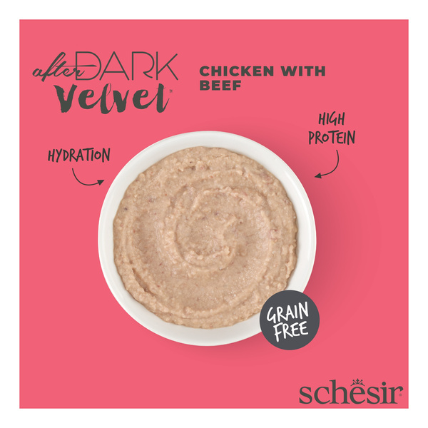 Schesir After Dark Velvet Mousse karma mokra dla kota kurczak z wołowiną 80 g