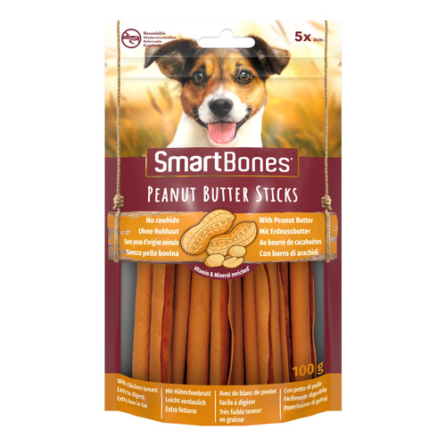 SMART BONES Przysmak dla psa pałeczki o smaku masła orzechowego 5 szt.