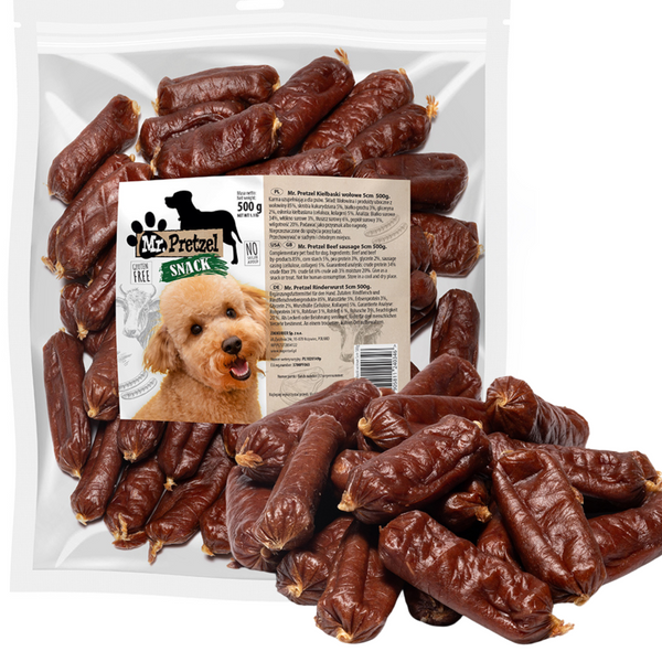PRZYSMAK DLA PSA - Kiełbaski wołowe Mr.Pretzel 500g ZDROWE PREMIUM