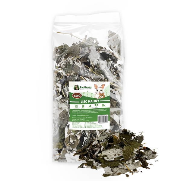 ProHerbs Liść maliny 150g - trawienie, odporność i spokój dla pupila!
