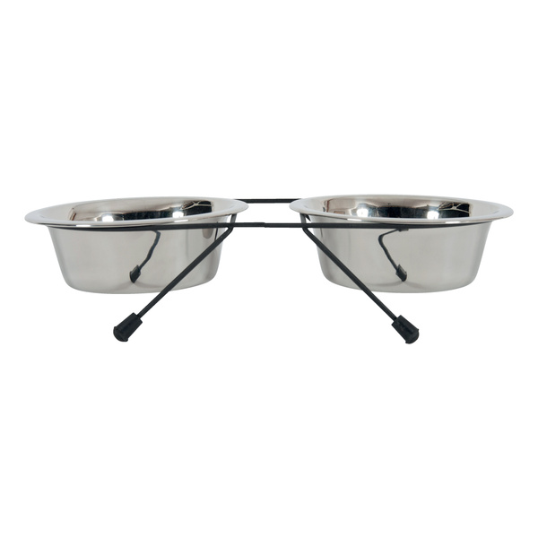 ZOLUX Miski dla psa i kota na stojaku metalowym INOX 2 szt. 350 ml