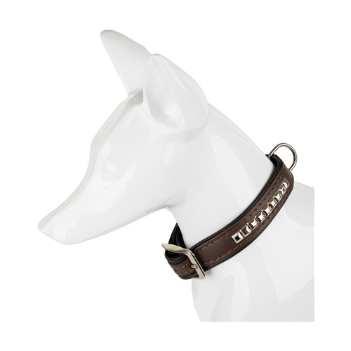 Barry King obroża dla psa, wzór kostki, 16mm/35cm brązowa