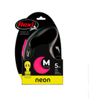 FLEXI Smycz automatyczna dla psa New Neon M taśma 5 m kol. różowy