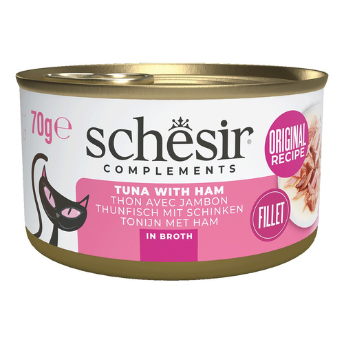 Schesir Complements karma mokra dla kotów tuńczyk z szynką w bulionie 70 g