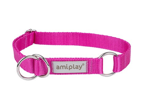 amiplay Obroża SAMBA półzaciskowa M 25-40x2cm Różowy