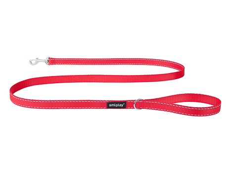 amiplay Smycz Reflective XL 150x2,5cm Czerwony