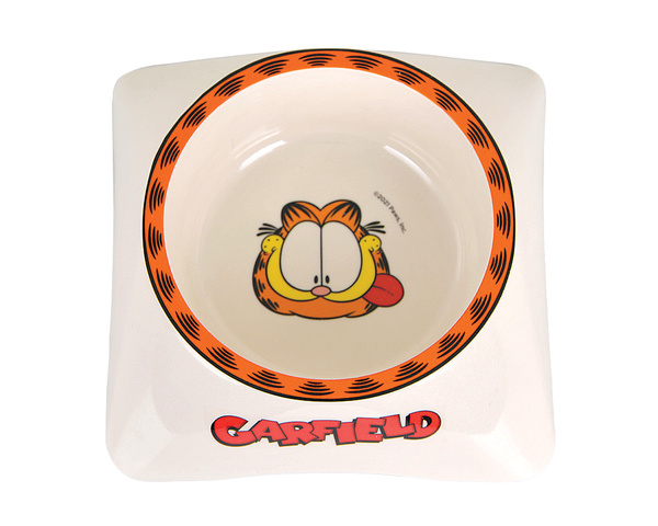 Garfield, miska z melaminy dla kota, biała/szara