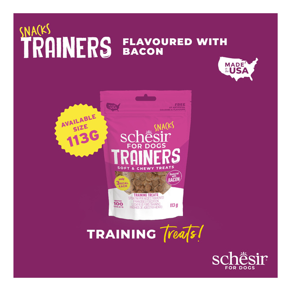 Schesir Trainers soft and chewy przysmak dla psów bekon 100 kawałków 113 g
