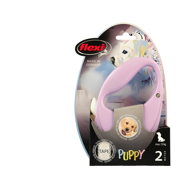 Flexi Smycz automatyczna dla psa Puppy taśma 2 m kol. różowy