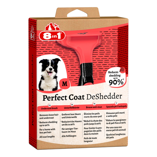 8in1 Zgrzebło dla psa do wyczesywania podszerstka Perfect Coat M
