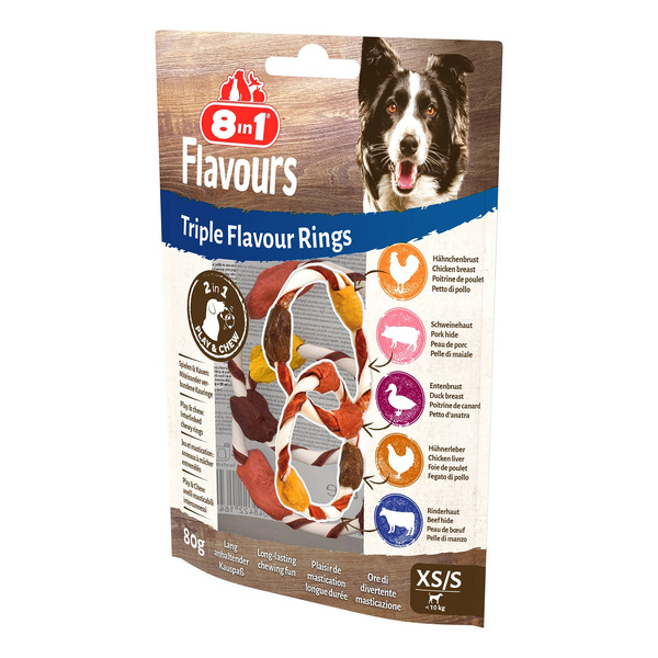 8in1 Przysmak FLAVOURS Triple Flavour Rings XS/S