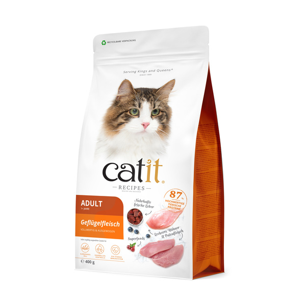 CatIt Recipies Adult Poultry, karma sucha, dla kotów dorosłych, drób, 400g