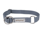 amiplay Obroża SAMBA półzaciskowa XL 40-60x2,5cm Szary