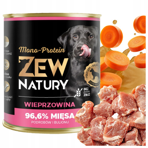 Mokra Karma Dla Psa Wieprzowina Puszka 800g Zew Natury MONO-PROTEIN