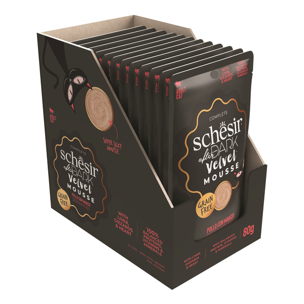 Schesir After Dark Velvet Mousse karma mokra dla kota kurczak z wołowiną 80 g