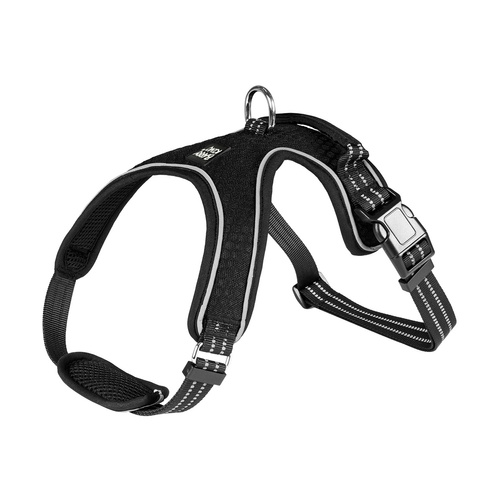 Barry King Szelki, dla psa, czarne, odblaskowe, rozmiar XL, dodatkowa podkładka pod szyję