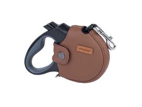 amiplay Smycz automatyczna infini z obudową New York M 5m 15kg Brązowy