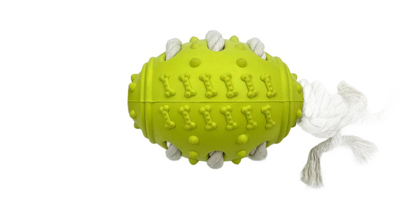 Mr. Pretzel Gryzak gumowy na sznurku dla psa Rugby 10 cm