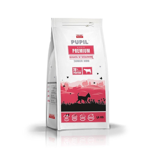PUPIL Premium JUNIOR MINI bogata w wołowinę 1,6kg