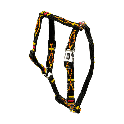 Barry King Szelki dla psa, wzór etniczny, taśma polipropylenowa, 16mm/30-60cm czarne