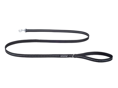 amiplay Smycz Reflective M 150x1,5cm Czarny