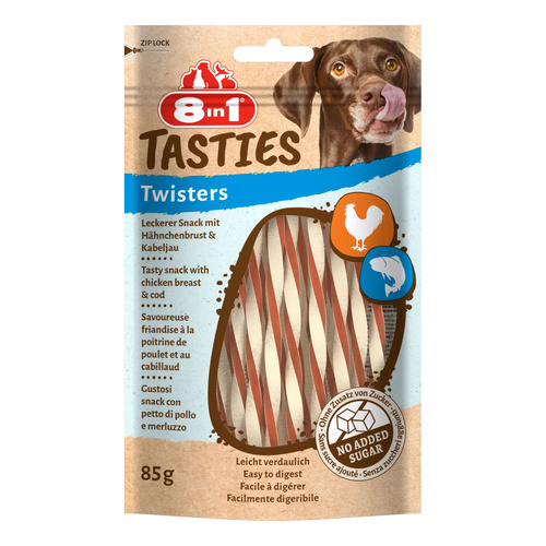 8in1 Przysmak dla psa Twistery Tasties 85g