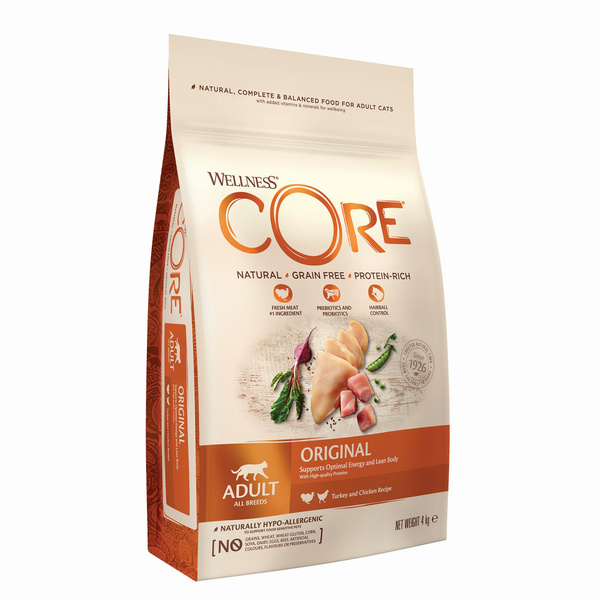 Wellness Core Original karma sucha dla kotów dorosłych, indyk i kurczak 4kg