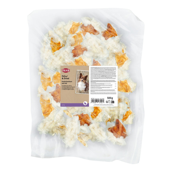 Trixie Skóra królicza z sierścią, przysmak, dla psa, 500g