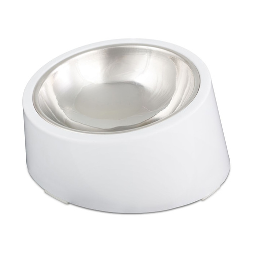 Barry King Miska, dla psa/kota, stal nierdzewna, biały stojak, antypoślizgowa,160ml