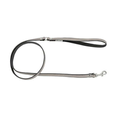 Barry King Smycz skórzana dla psa, szary/czarny, XS-S, 12mm/120cm