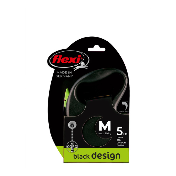 FLEXI Smycz automatyczna dla psa Black Design M linka 5 m kol. zielony