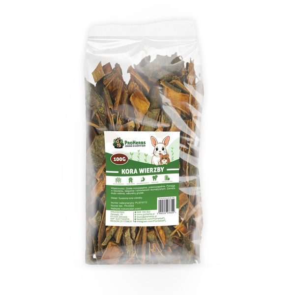 ProHerbs Kora wierzby 100g - na stany zapalne, odporność i trawienie!