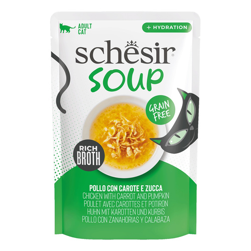 Schesir Soup karma mokra dla kotów zupa kurczak z dynią 40 g