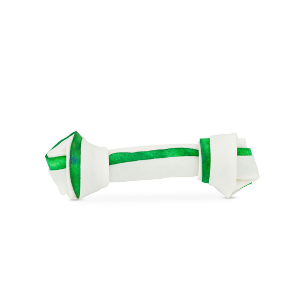 Kość wiązana dwukolorowa, biało-zielona 16, 5cm, 10szt/op, 500g/op, 20 op/karton