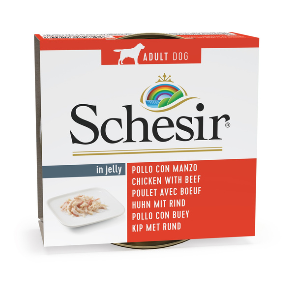 Schesir Karma mokra dla psa kurczak z wołowiną w galarecie 150 g