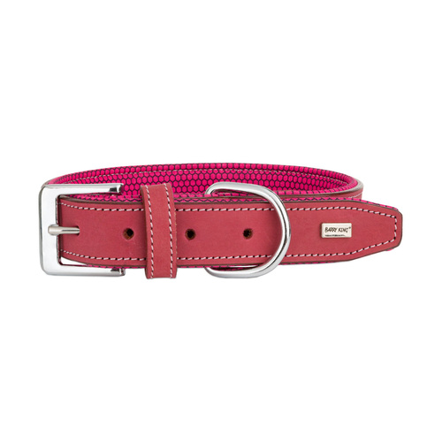 Barry King Obroża skórzana, XL: 43-53 cm/30 mm, ciemny różowy