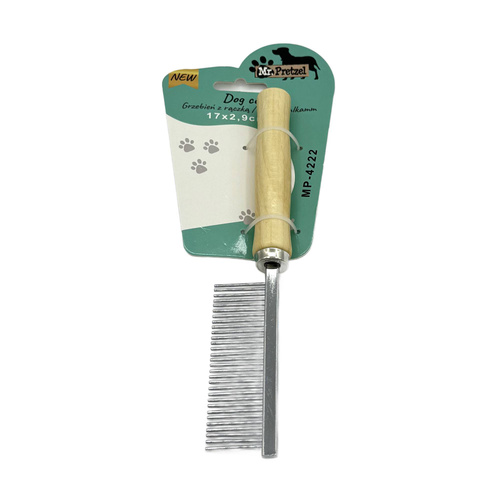 Mr. Pretzel Grzebień z drewnianą rączką 17cm 30 zębów