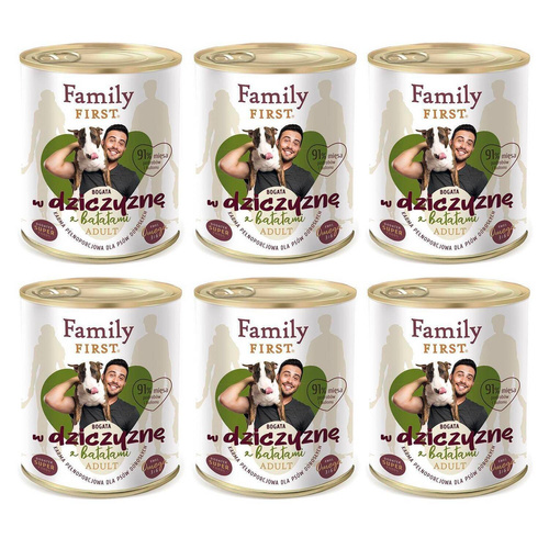 Family First DZICZYZNA z batatami dla Psa 6 x 800g