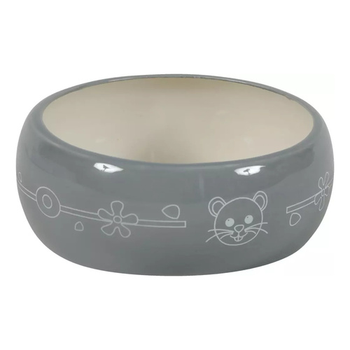 ZOLUX Miska ceramiczna dla gryzonia, przeciw rozsypywaniu 300 ml szary/beż