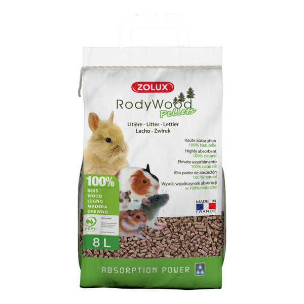 ZOLUX Pellet żwirek dla królika i gryzoni RodyWood 8 l