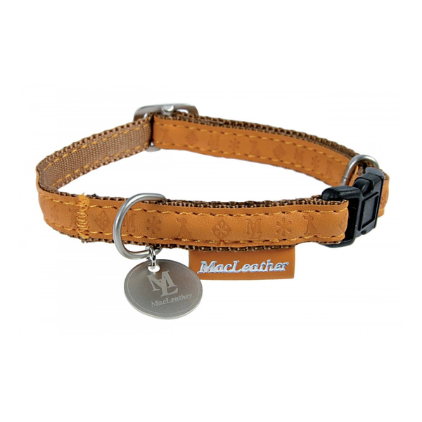 ZOLUX Obroża dla psa regulowana Mac Leather L 25mm - kol. żółty