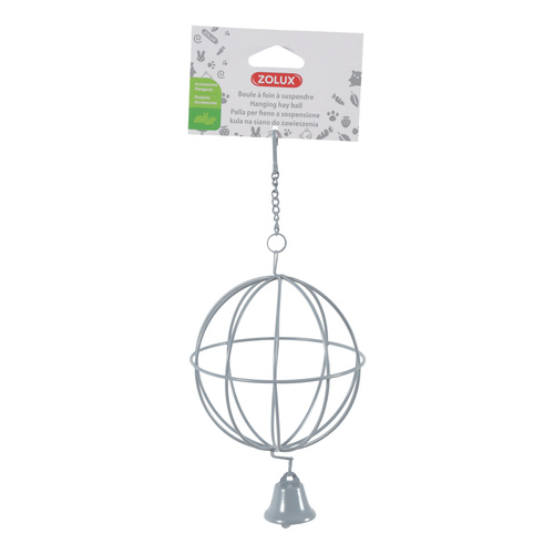 ZOLUX Paśnik na siano metalowa kula do zawieszenia śr. 10 cm kol. szary