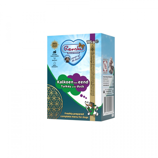 Renske Fresh turkey with duck - świeży indyk z kaczką dla psów (185 g)